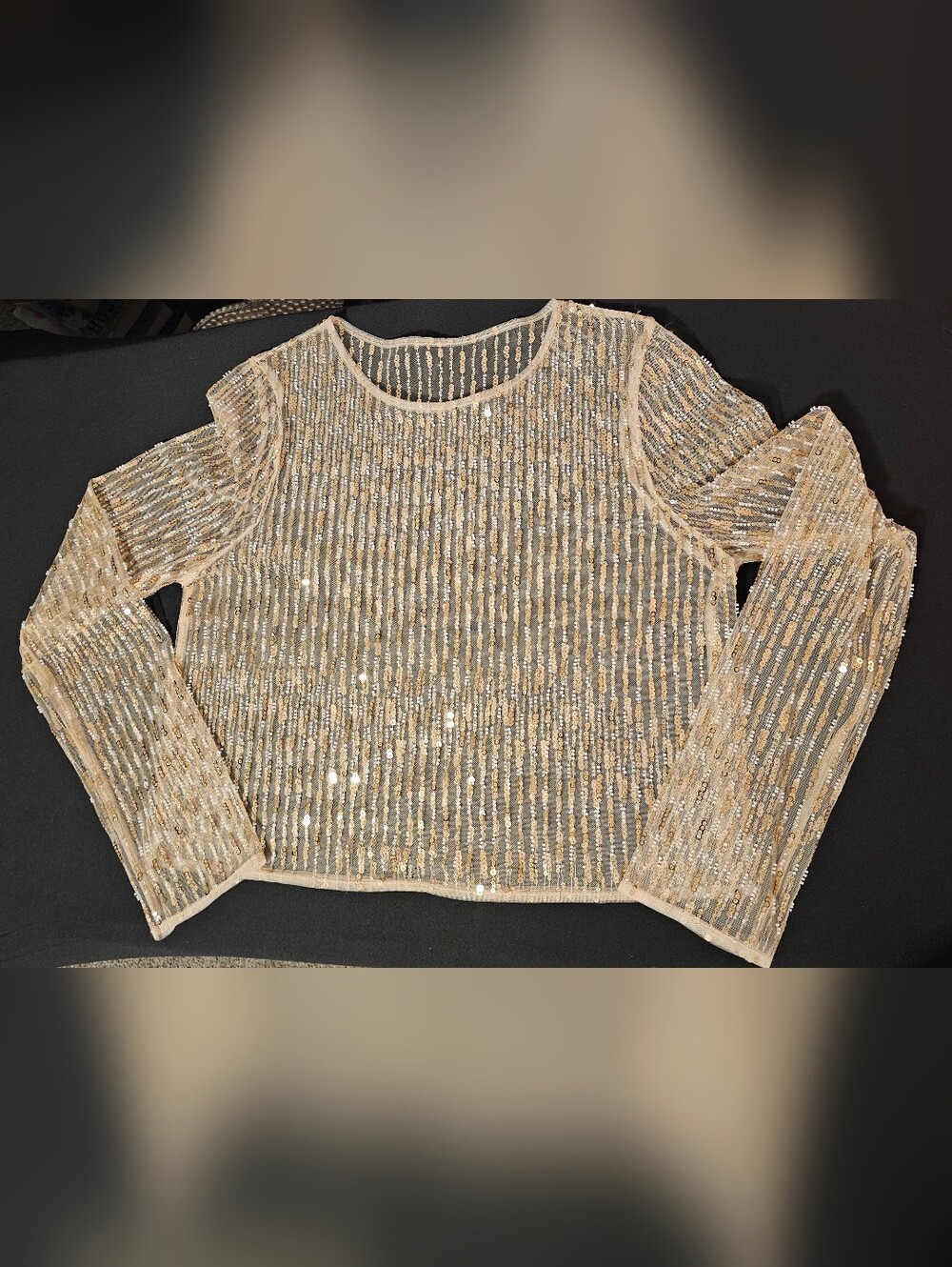 Sequin Transparent Gold Top